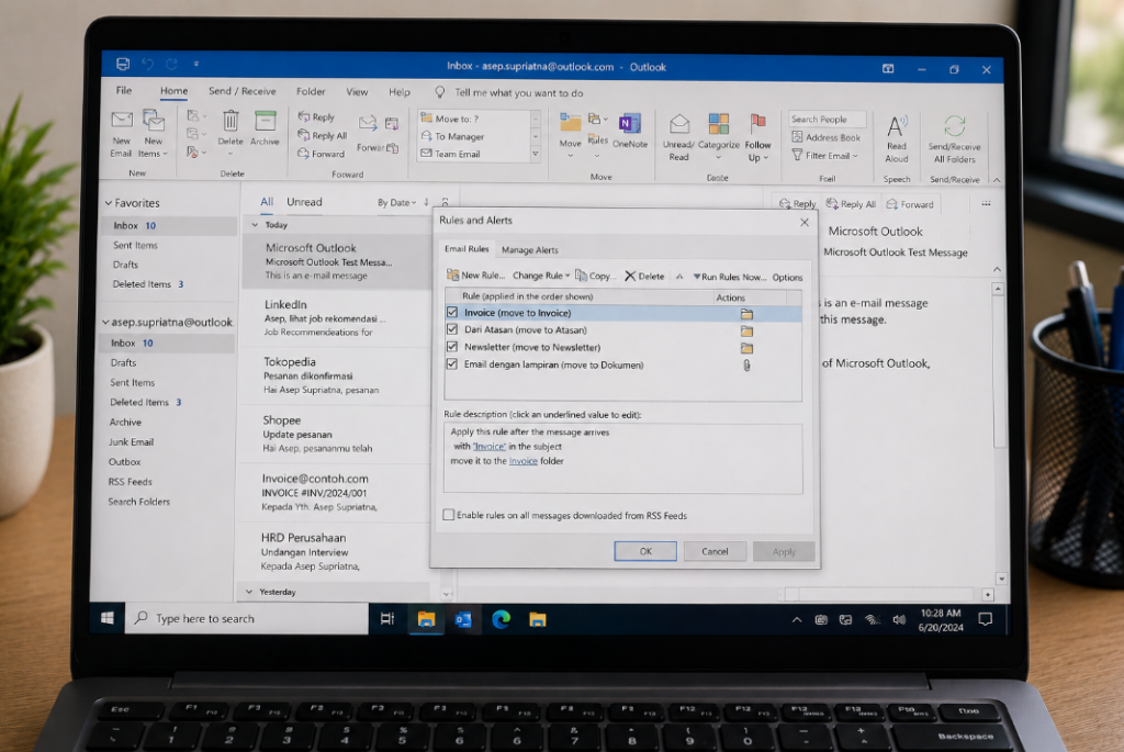Cara Membuat Aturan Email Outlook